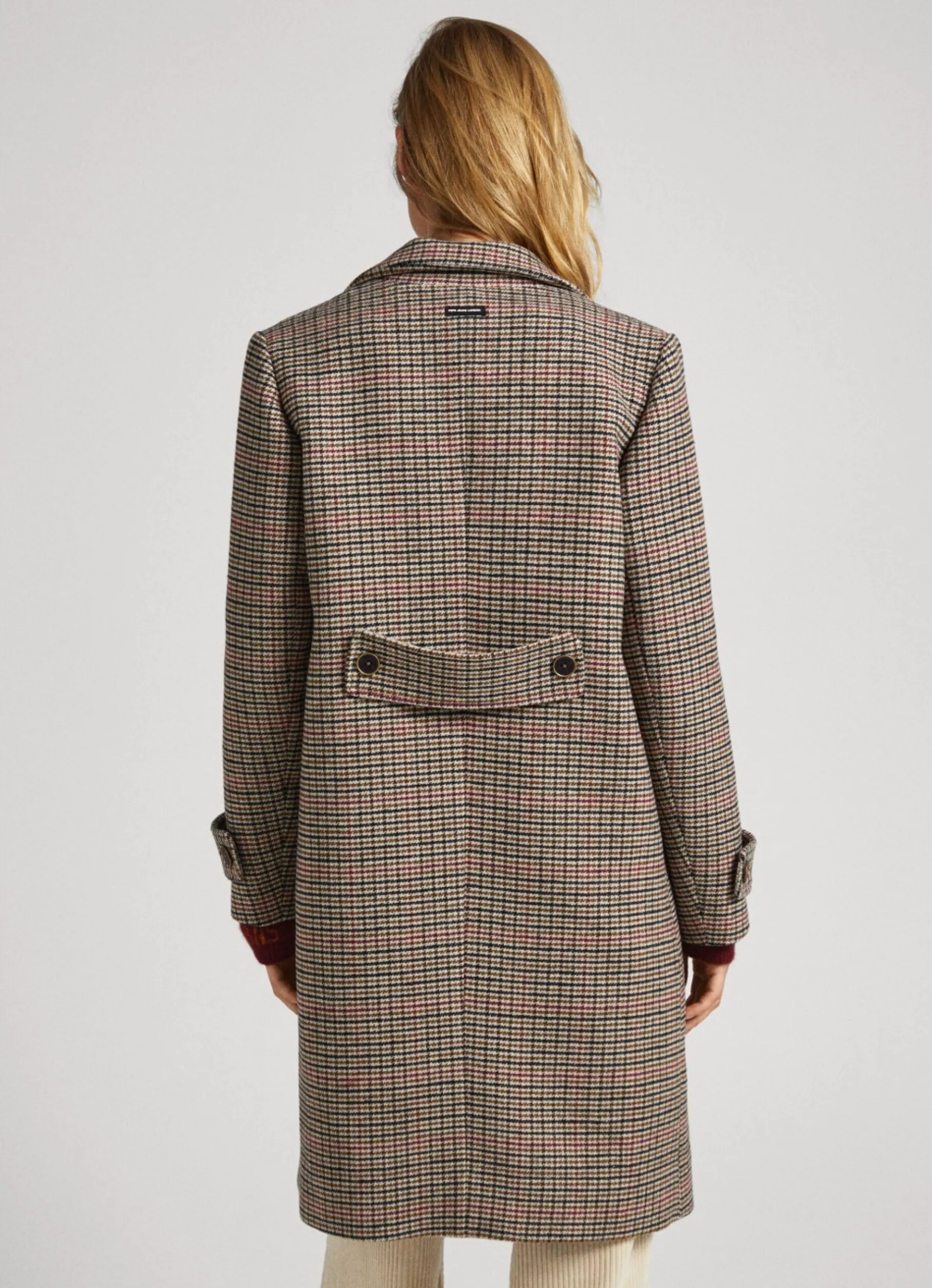 Women Pepe Jeans Wool Houndstooth Coat