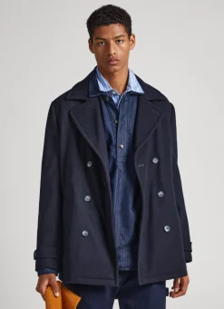 Men Pepe Jeans Wool Pea Coat