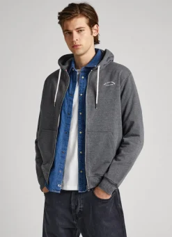 Men Pepe Jeans Zip Hooded Sweatshirt