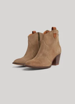 Women Pepe Jeans Zipped Suede Ankle Boots