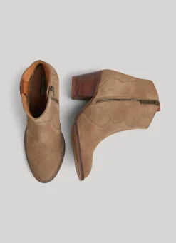 Women Pepe Jeans Zipped Suede Ankle Boots