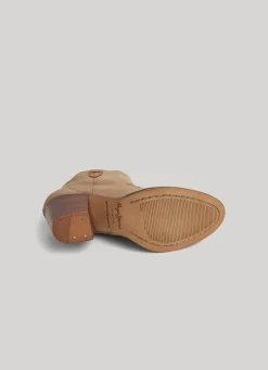 Women Pepe Jeans Zipped Suede Ankle Boots