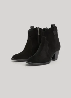 Women Pepe Jeans Zipped Suede Ankle Boots
