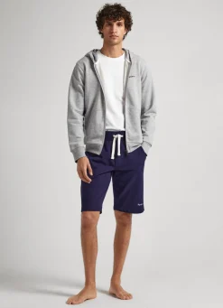 Men Pepe Jeans Zip-Up Terry Sweatshirt With Logo