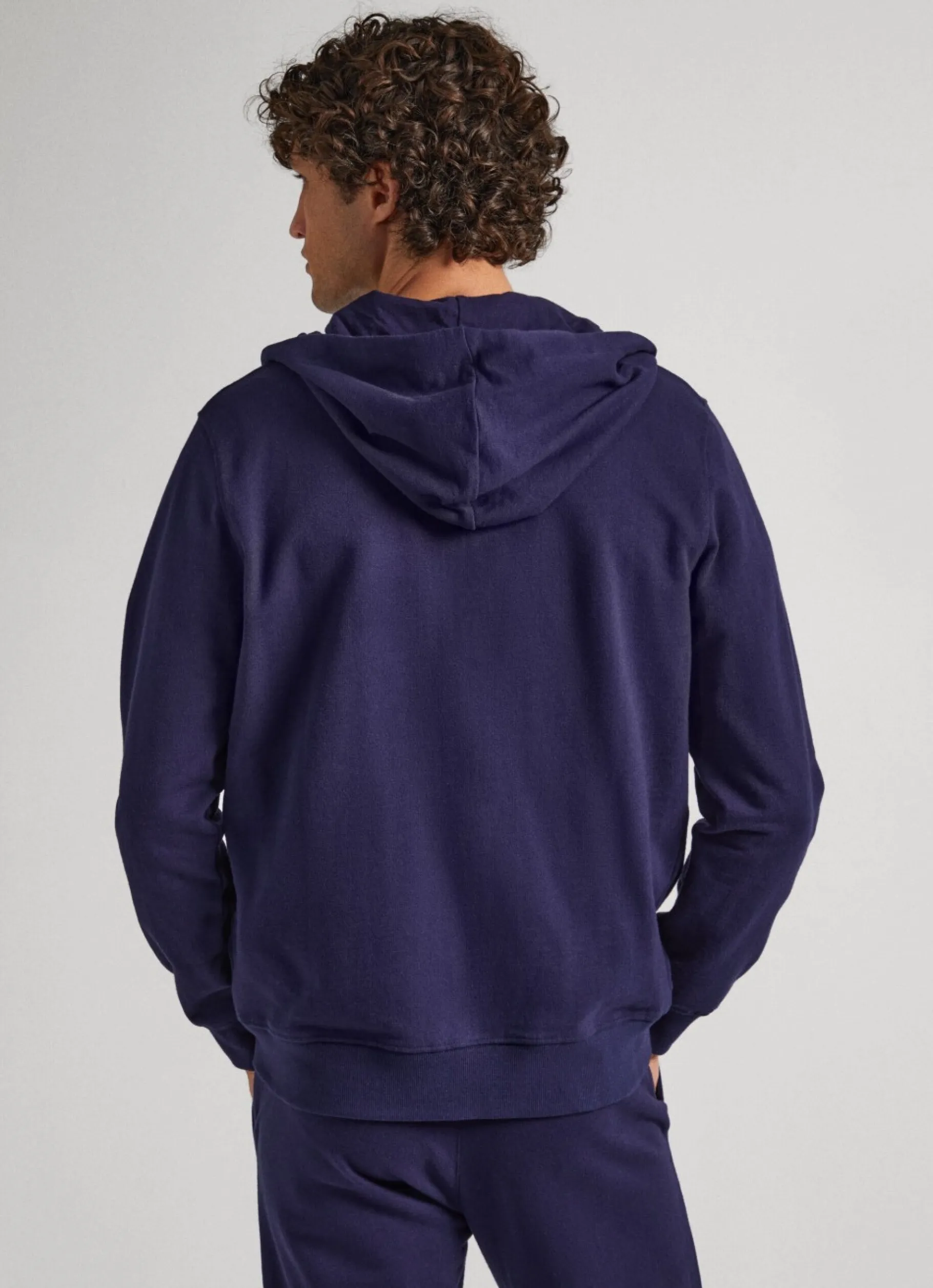 Men Pepe Jeans Zip-Up Terry Sweatshirt With Logo